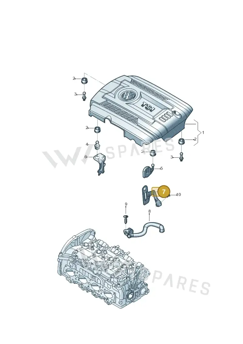 06K103392F — Volkswagen Tiguan 2.0 4Motion (2017-2024) diagram 781103750, position 7
