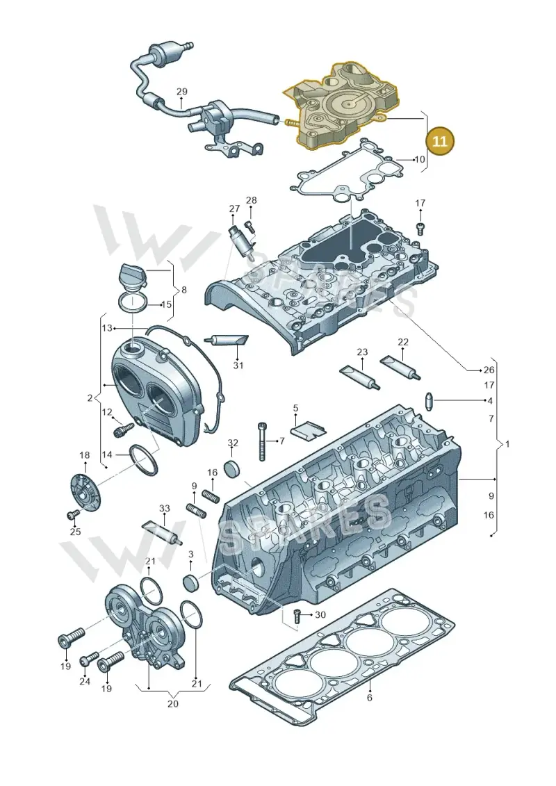 06K103495AG — Volkswagen Passat saloon (2014-2024) diagram 724103200, position 11