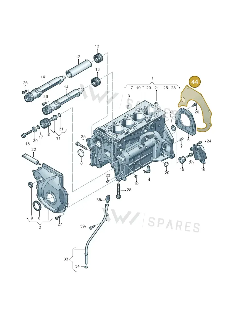 06K103551B — Volkswagen Atlas Cross Sport (2019-2023) diagram 746103100, position 44