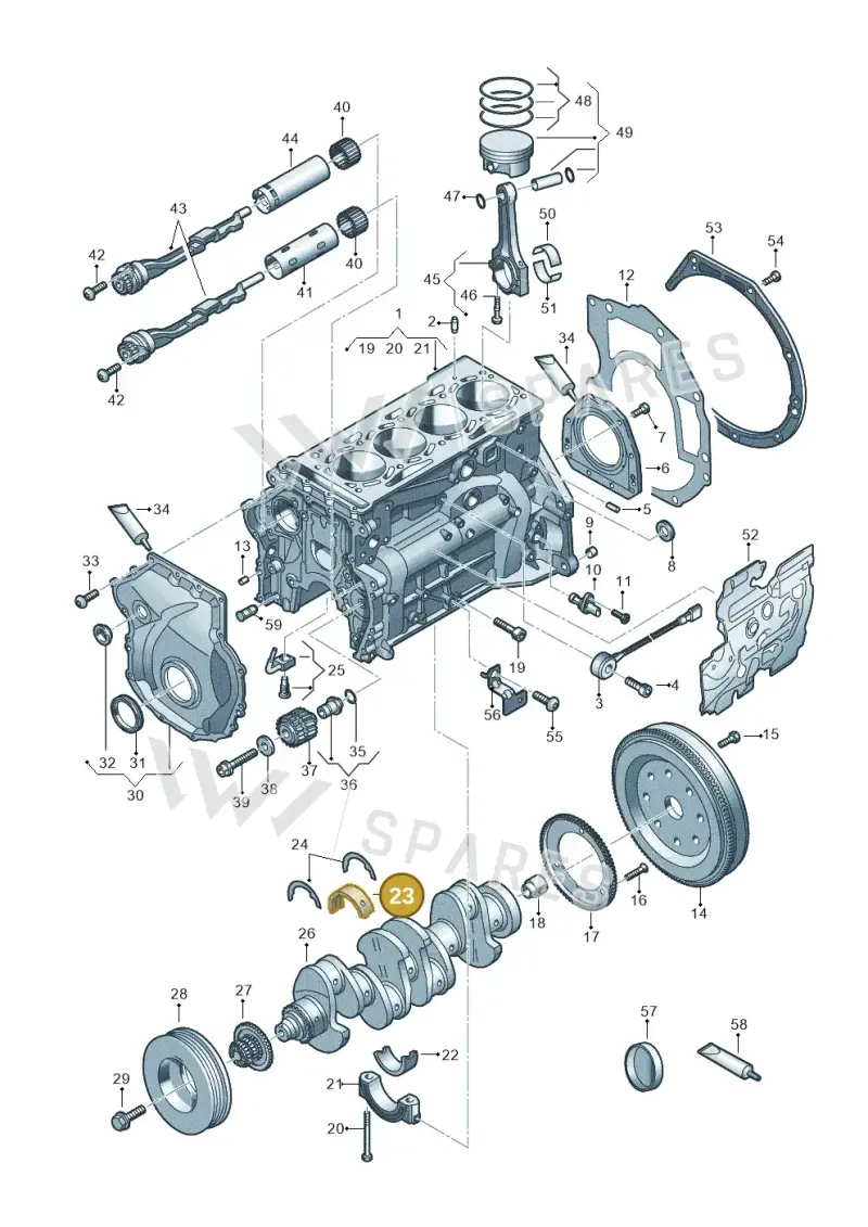 06K105561AF — Audi A3 Sportback (2019-2025) diagram 596103014, position 23