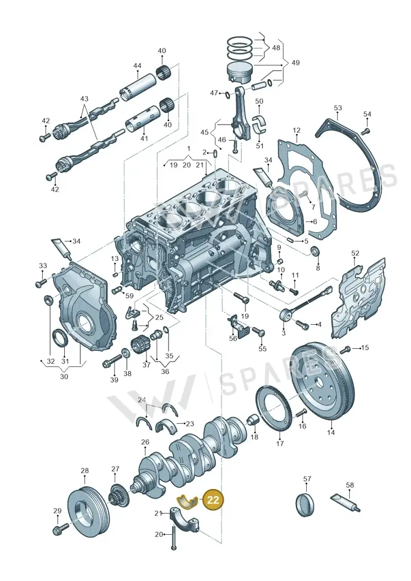 06K105591AF — Audi A3 Sportback (2019-2025) diagram 596103014, position 22