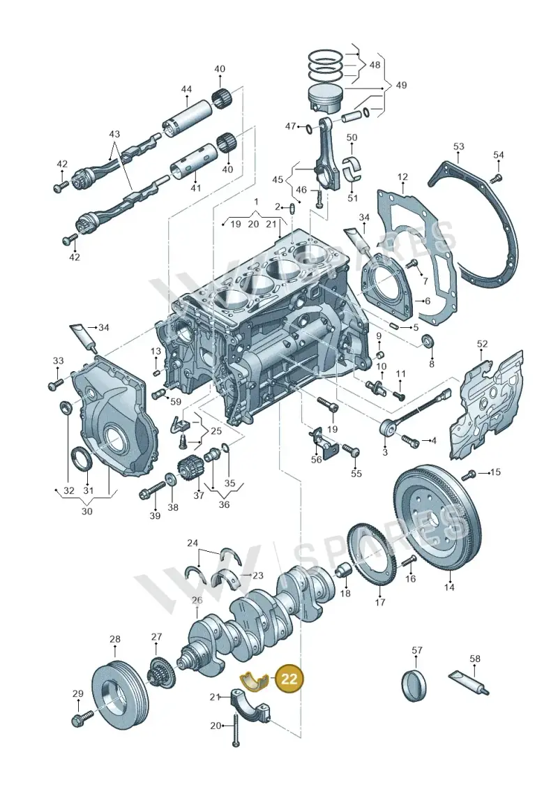 06K105591AFWEI — Audi A3 Sportback (2019-2025) diagram 596103014, position 22