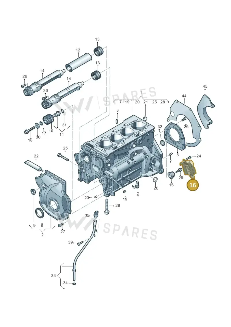 06K109123A — Volkswagen Touareg (2017-2023) diagram 725103050, position 16