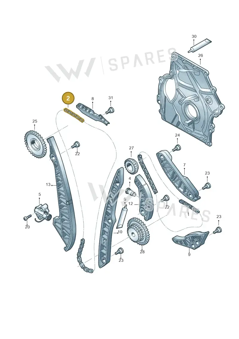 06K109158BJ — Volkswagen Tiguan 2.0 4Motion (2017-2024) diagram 849109270, position 2