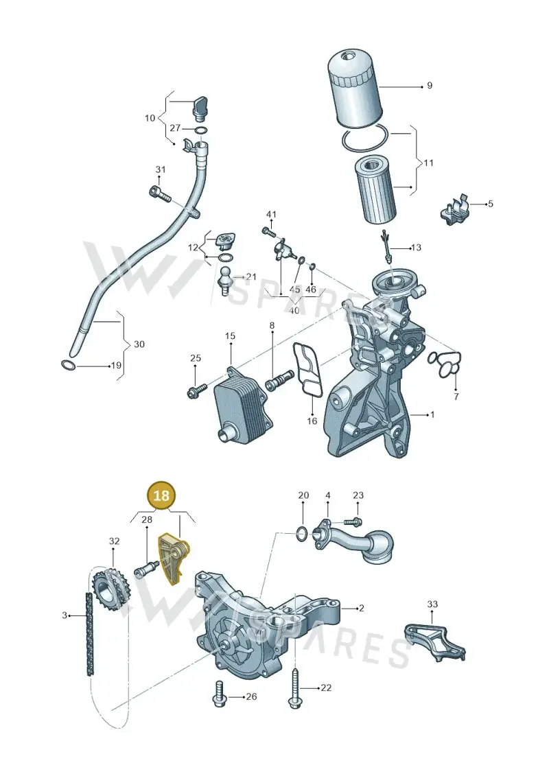 06K109507H — Volkswagen Golf 1.6 (2015-2019) diagram 867115300, position 18