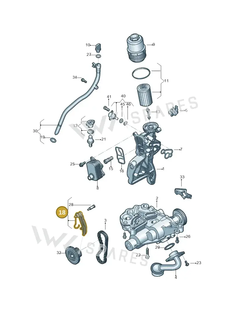 06K109507H — Volkswagen Tiguan 2.0 4Motion (2017-2024) diagram 496115150, position 18