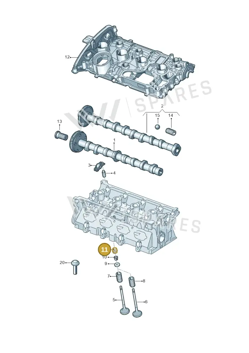 06K109611E — Volkswagen Passat saloon (2014-2024) diagram 627109200, position 11