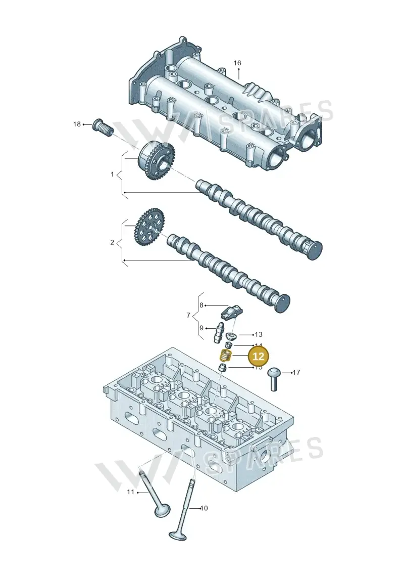 06K109623B — Volkswagen Tiguan 2.0 4Motion (2017-2024) diagram 798109030, position 12