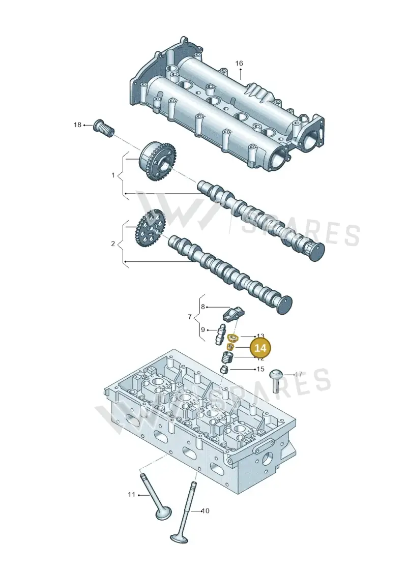 06K109651 — Volkswagen Tiguan 2.0 4Motion (2017-2024) diagram 798109030, position 14