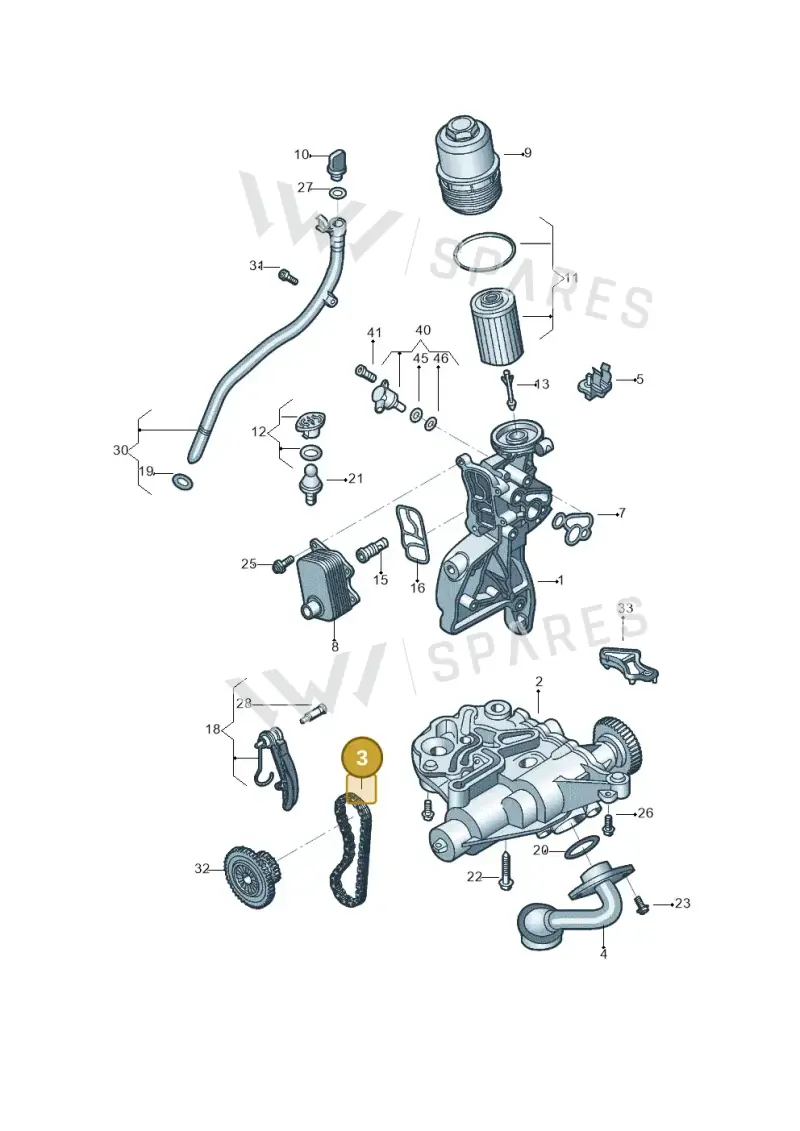 06K115225D — Volkswagen Tiguan 2.0 4Motion (2017-2024) diagram 496115150, position 3