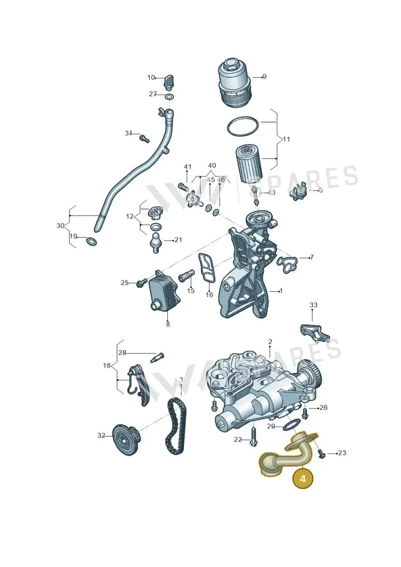 06K115251M — Volkswagen Tiguan 2.0 4Motion (2017-2024) diagram 496115150, position 4
