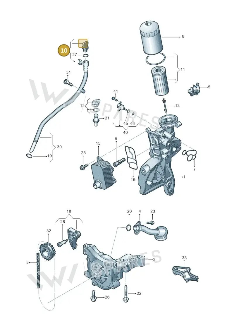 06K115611D — Volkswagen Golf 1.6 (2015-2019) diagram 867115300, position 10