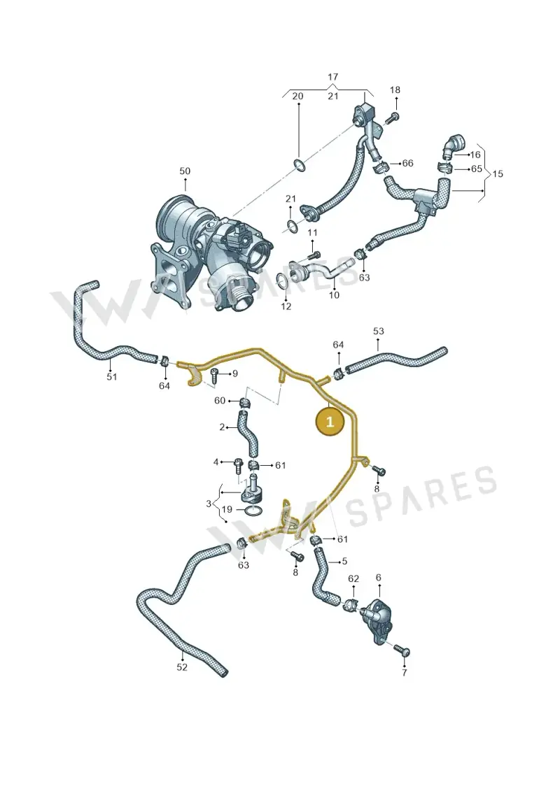 06K121075BB — Volkswagen Atlas Cross Sport (2019-2023) diagram 829121050, position 1