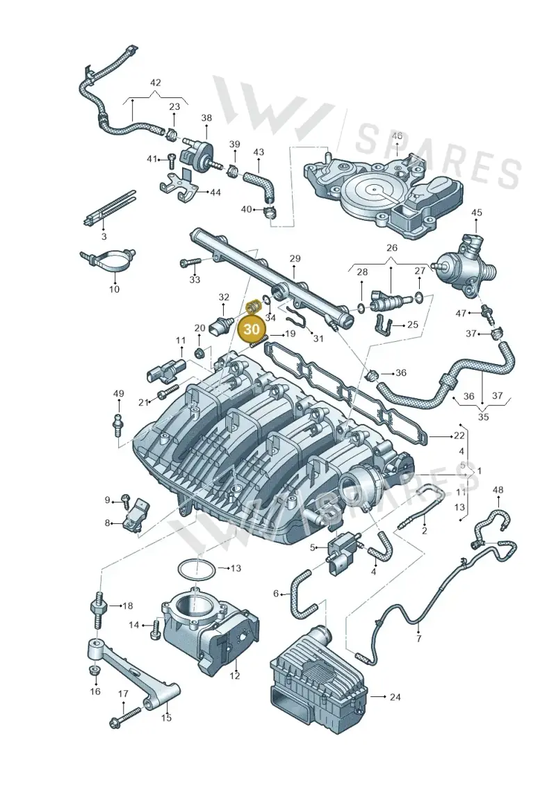 06K127813 — Volkswagen Golf 1.4 BlueMotion (2014-2017) diagram 746133100, position 30