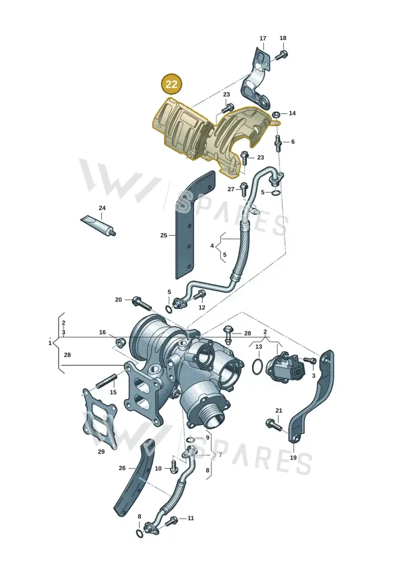 06K129596C — Volkswagen Tiguan 2.0 (2023-) diagram 3cm145300, position 22