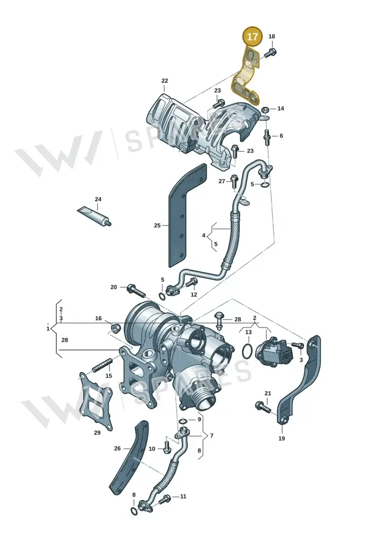 06K129598B — Volkswagen Tiguan 2.0 (2023-) diagram 3cm145300, position 17