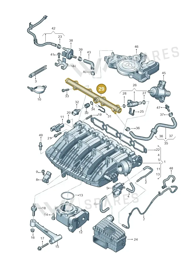 06K133681A — Volkswagen Golf 1.4 BlueMotion (2014-2017) diagram 746133100, position 29