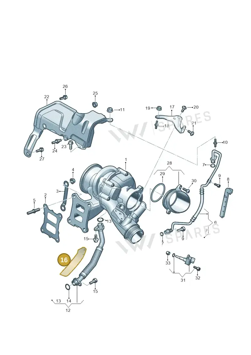 06K133833CA — Volkswagen Golf 2.0 BlueMotion (2019-2024) diagram 884145300, position 16