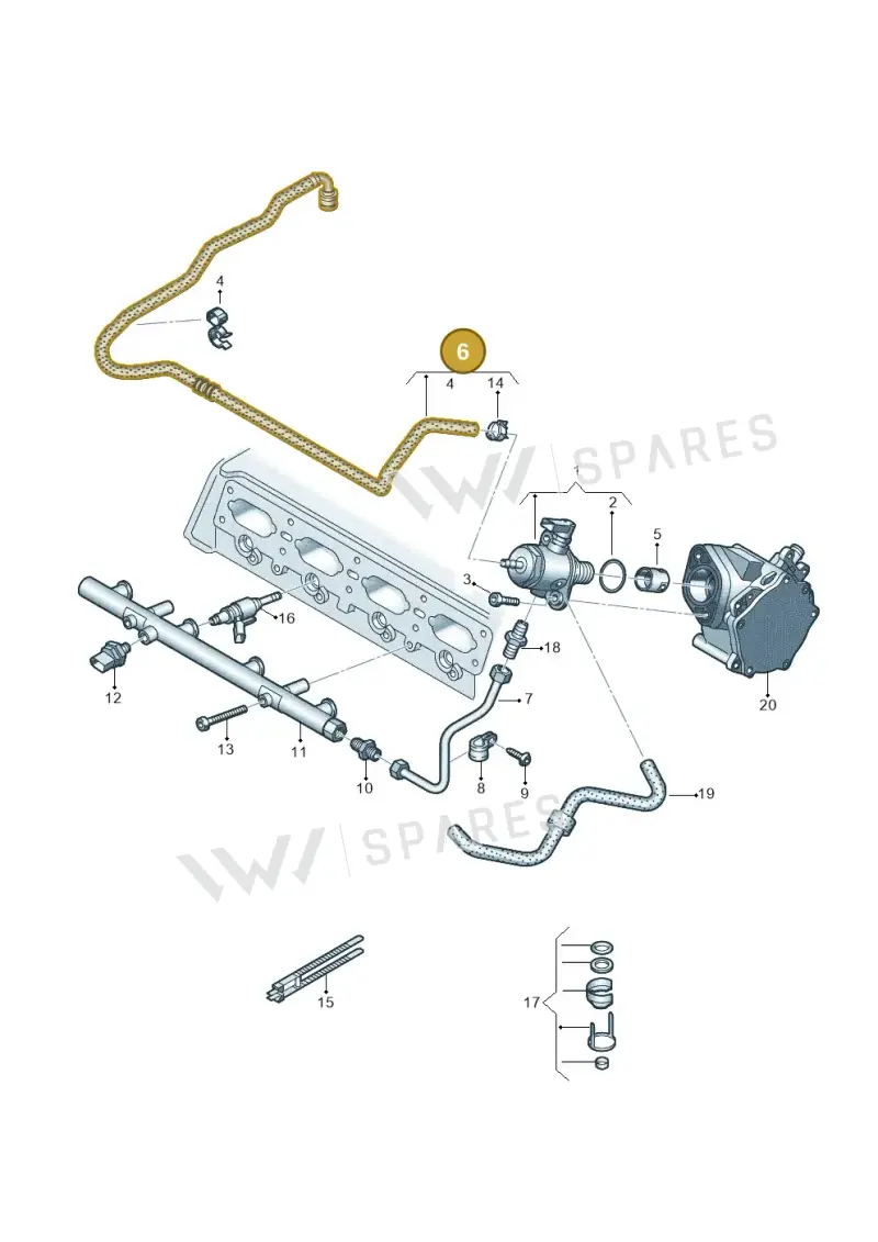 06K133986AF — Volkswagen T-Roc BlueMotion (2017-2024) diagram 884133600, position 6