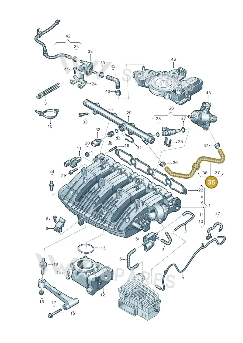 06K133986EF — Volkswagen Tiguan 2.0 4Motion (2017-2024) diagram 884133100, position 35
