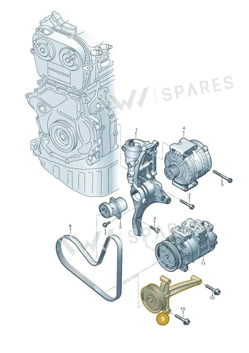 06K145172 — Volkswagen Polo 1.0 BlueMotion (2017-2024) diagram 884903400, position 9