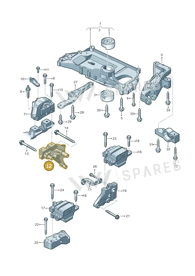 06K199207A — Volkswagen New beetle (2011-2016) diagram 409199200, position 12