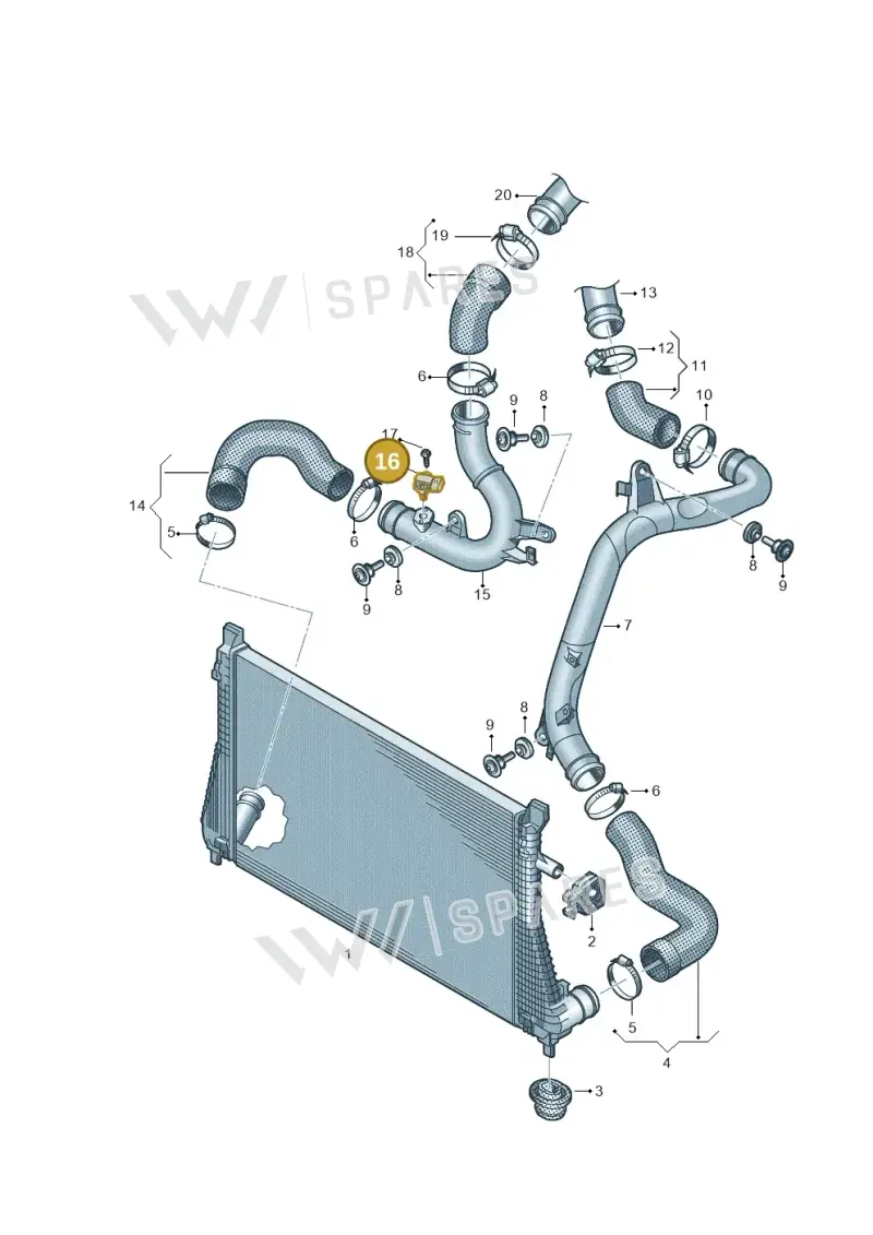 06K906051E — Volkswagen Passat estate (2023-) diagram 746145780, position 16