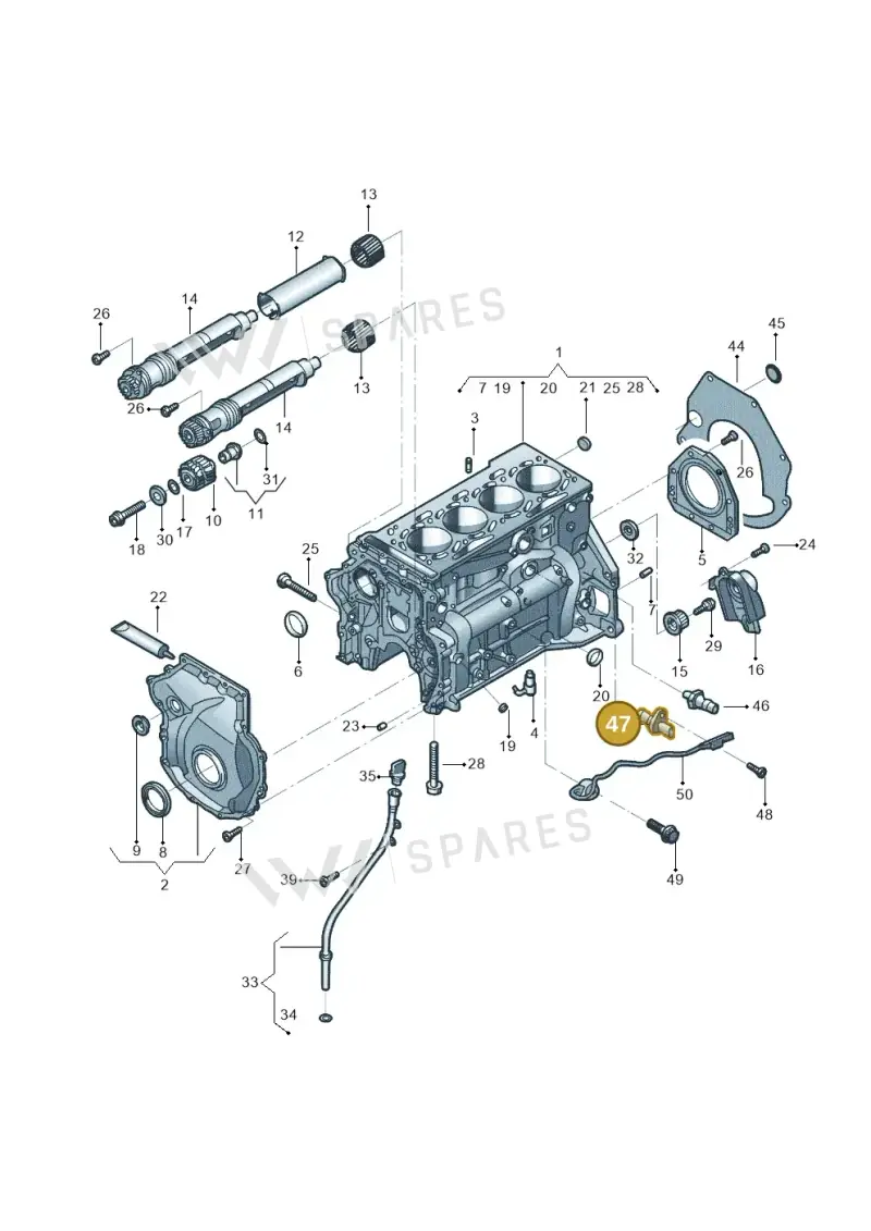 06K906433B — Volkswagen Tiguan 2.0 4Motion (2017-2024) diagram 789103007, position 47