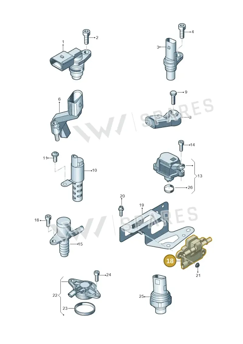 06K907811 — Volkswagen Golf 2.0 (2016-2020) diagram 827906300, position 18