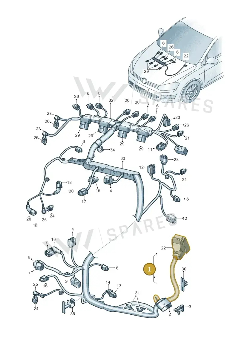 06K972627CC — Volkswagen Golf 1.4 BlueMotion (2014-2017) diagram 746971160, position 1
