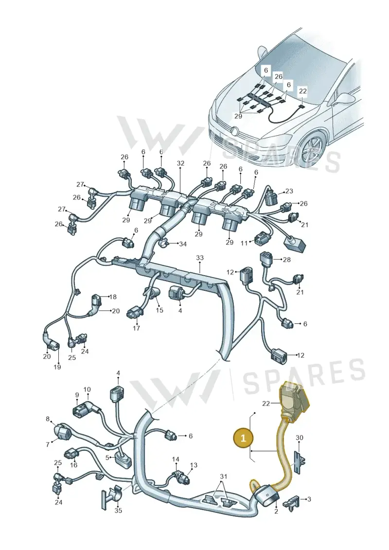 06K972627EF — Volkswagen Golf 2.0 (2016-2020) diagram 746971160, position 1