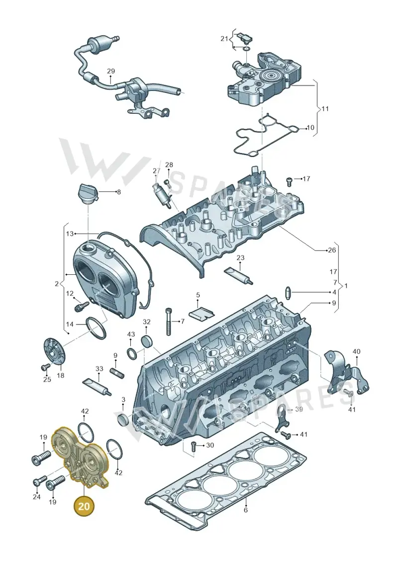 06L103144L — Volkswagen Passat estate (2023-) diagram 3j0103381, position 20