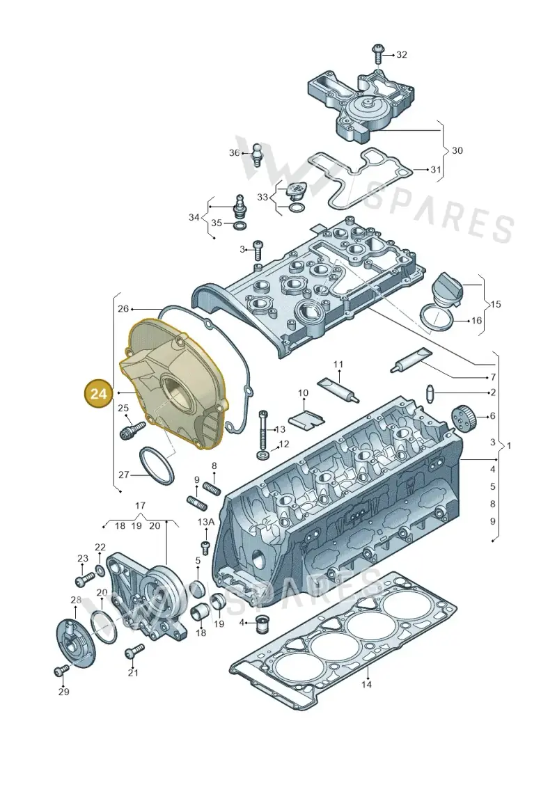 06L103269A — Volkswagen Jetta (2010-2014) diagram 634103500, position 24