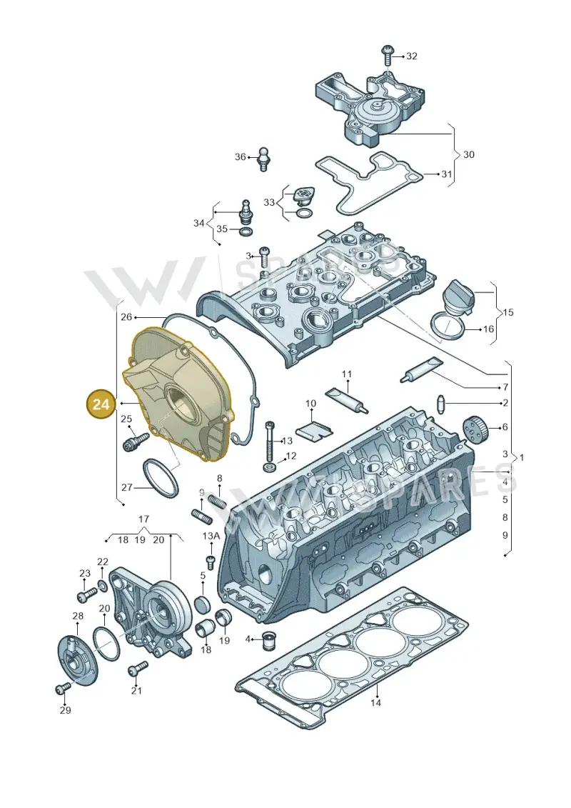 06L103269D — Volkswagen New Passat (2015-2022) diagram 634103500, position 24