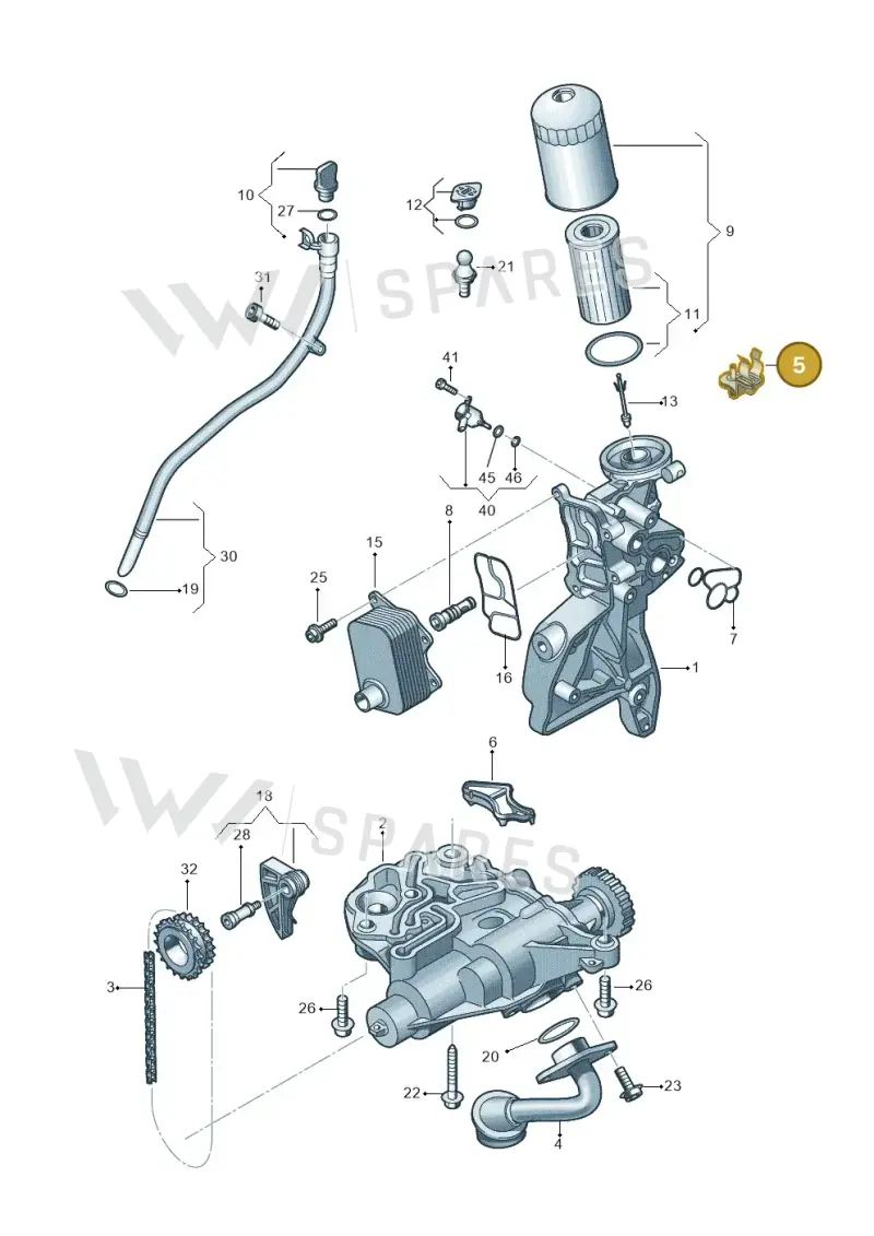 06L115261 — Volkswagen Touareg (2017-2023) diagram 850115050, position 5