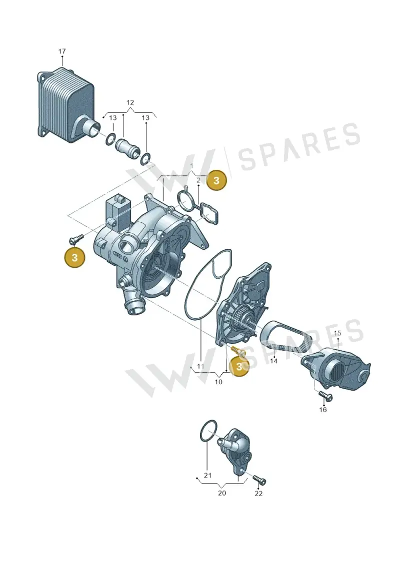06L121441B — Volkswagen T-Roc BlueMotion (2017-2024) diagram 724121030, position 3