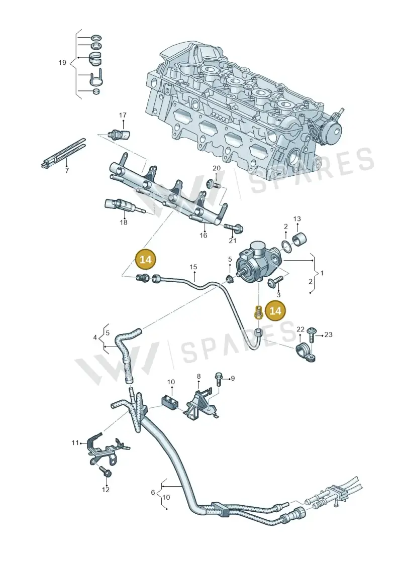 06L127065 — Volkswagen Amarok twin cab (2016-2022) diagram 683133600, position 14