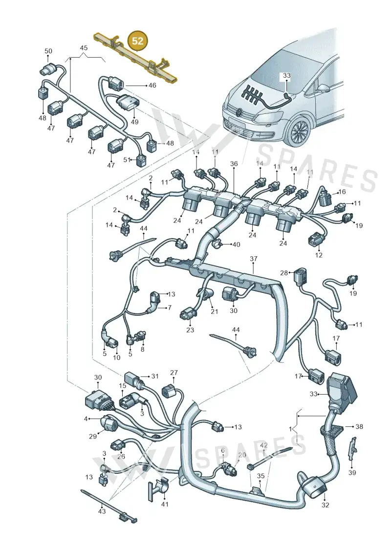 06L971824H — Volkswagen Sharan BlueMotion (2015-2022) diagram 863971120, position 52