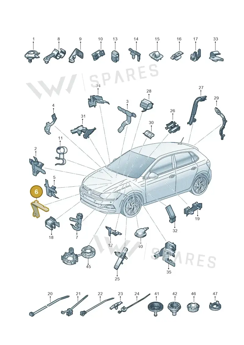06L971845A — Volkswagen Polo 1.0 BlueMotion (2017-2024) diagram 837971820, position 6