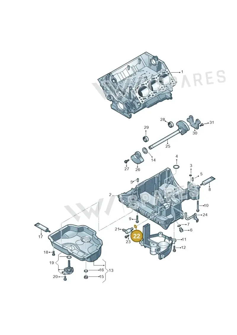 06M115475 — Volkswagen Amarok twin cab (2022-) diagram 693103280, position 22