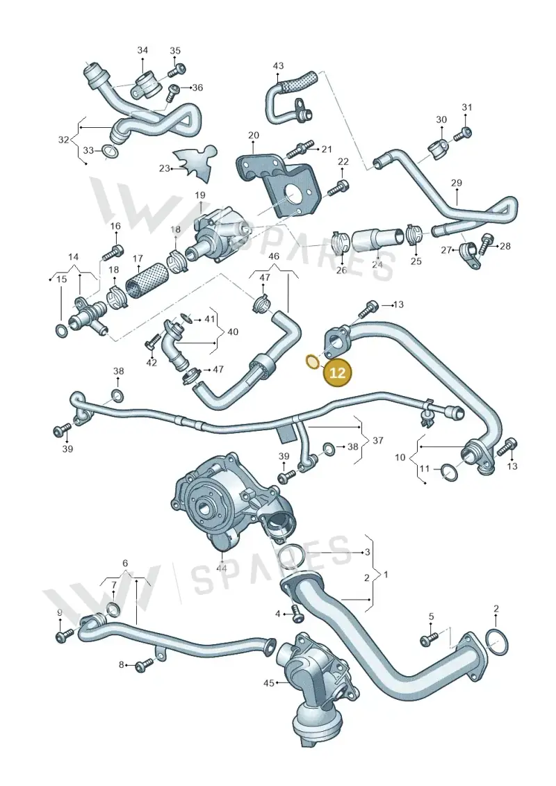 06M117070G — Volkswagen Touareg (2017-2023) diagram 439121300, position 12