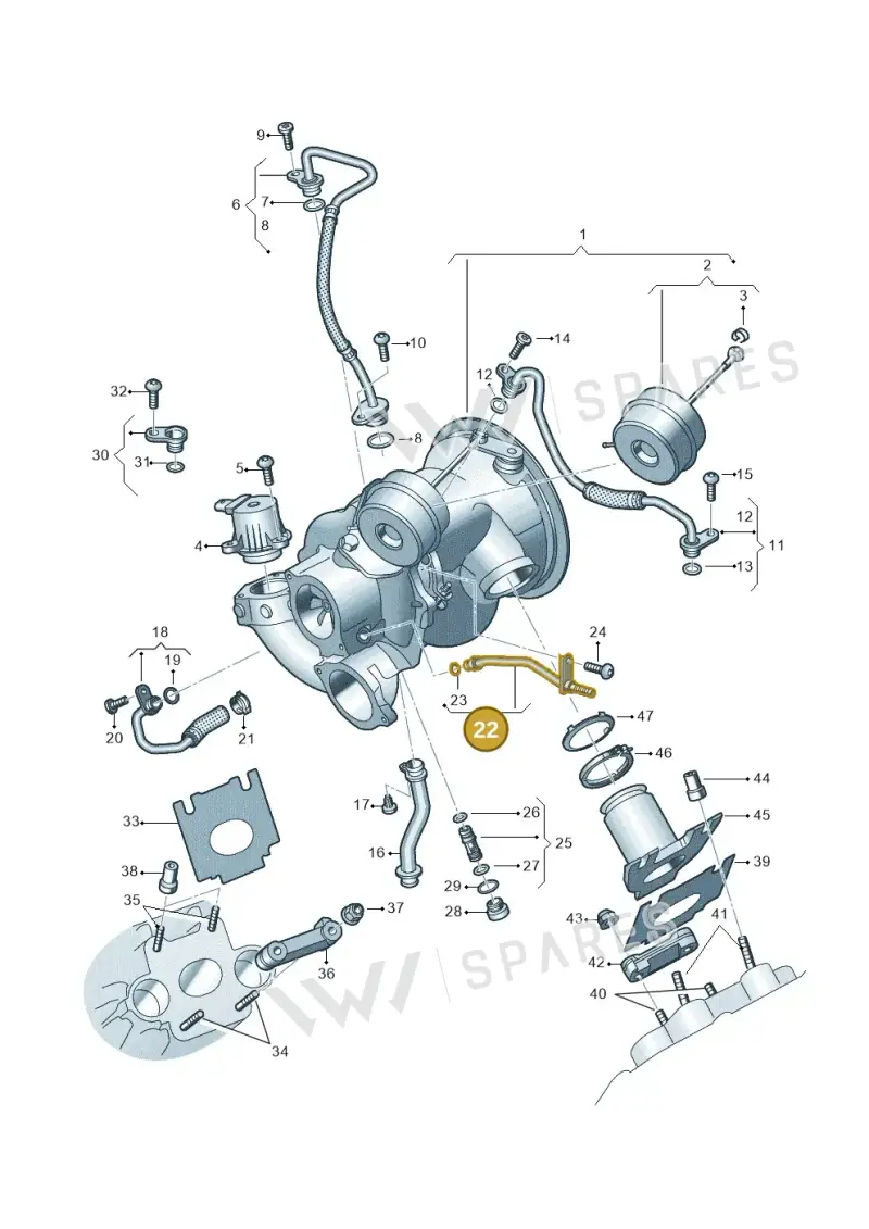 06M133380A — Volkswagen Touareg (2017-2023) diagram 439145000, position 22