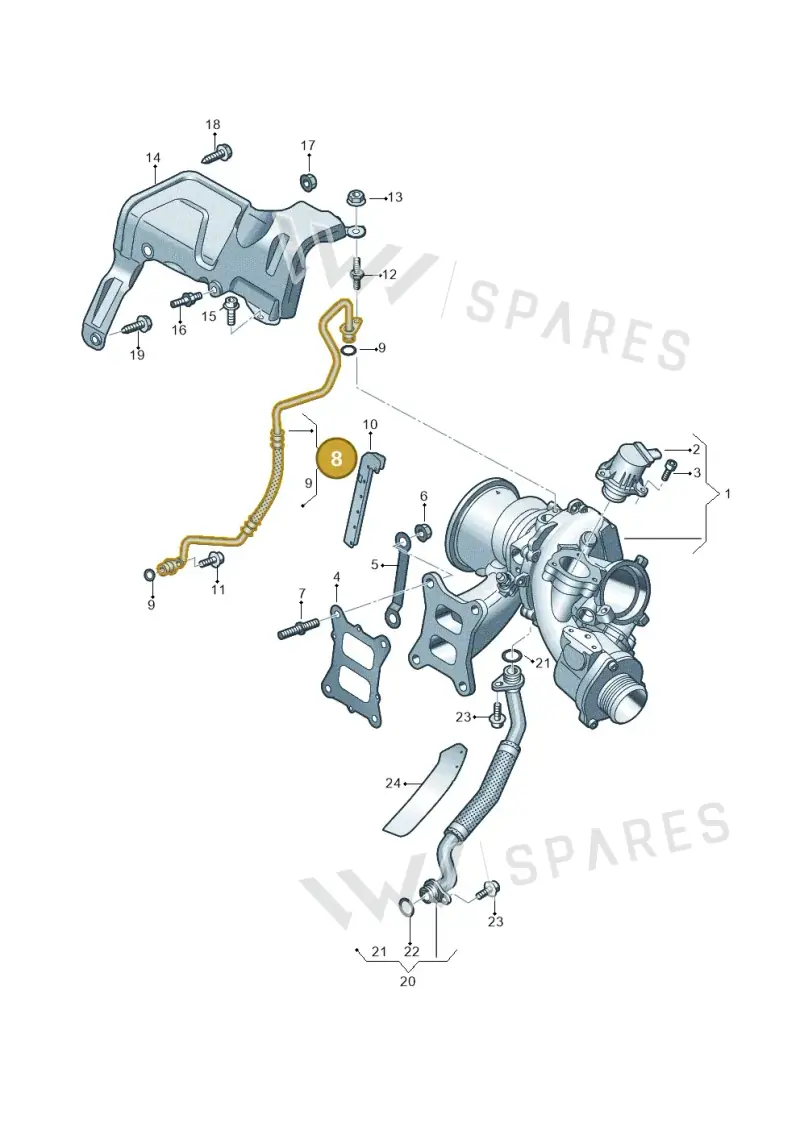 06Q145778B — Volkswagen Tiguan 2.0 4Motion (2017-2024) diagram 884145250, position 8