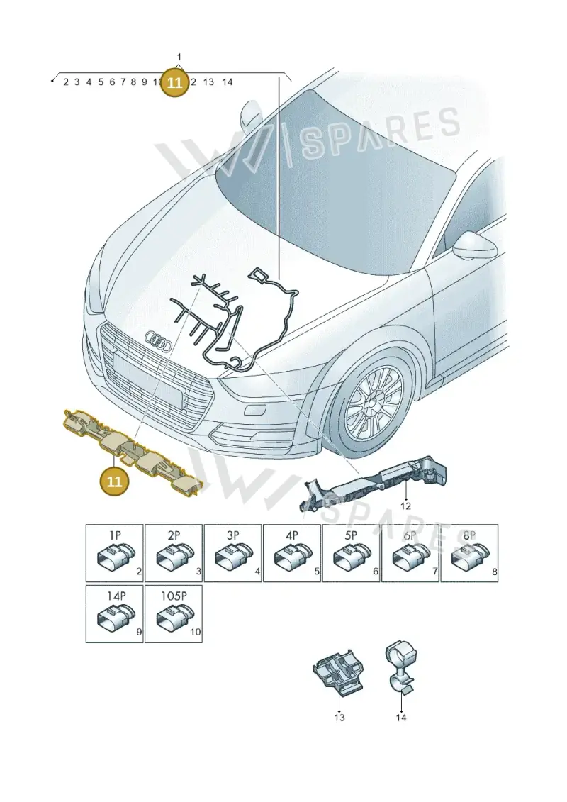 06Q971824 — Volkswagen Tiguan (2017-) diagram 850971200, position 11