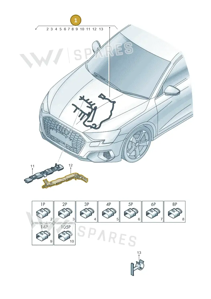 06Q972610F — Audi A3 Sportback (2019-2025) diagram 596971260, position 1