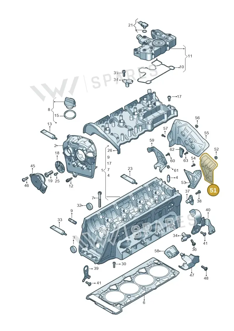 06R253244C — Audi A5 Limousine (2024-2025) diagram 849103000, position 51