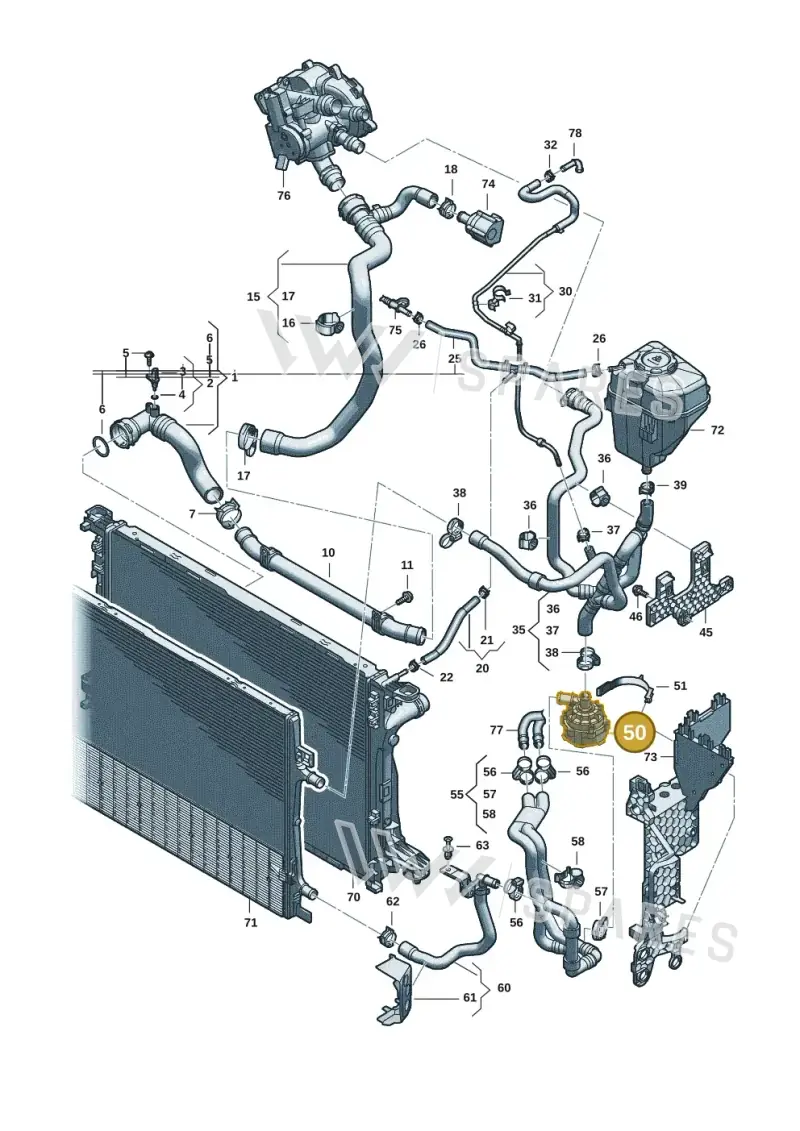 06R965567C — Audi A5 Limousine (2024-2025) diagram 8wk121010, position 50