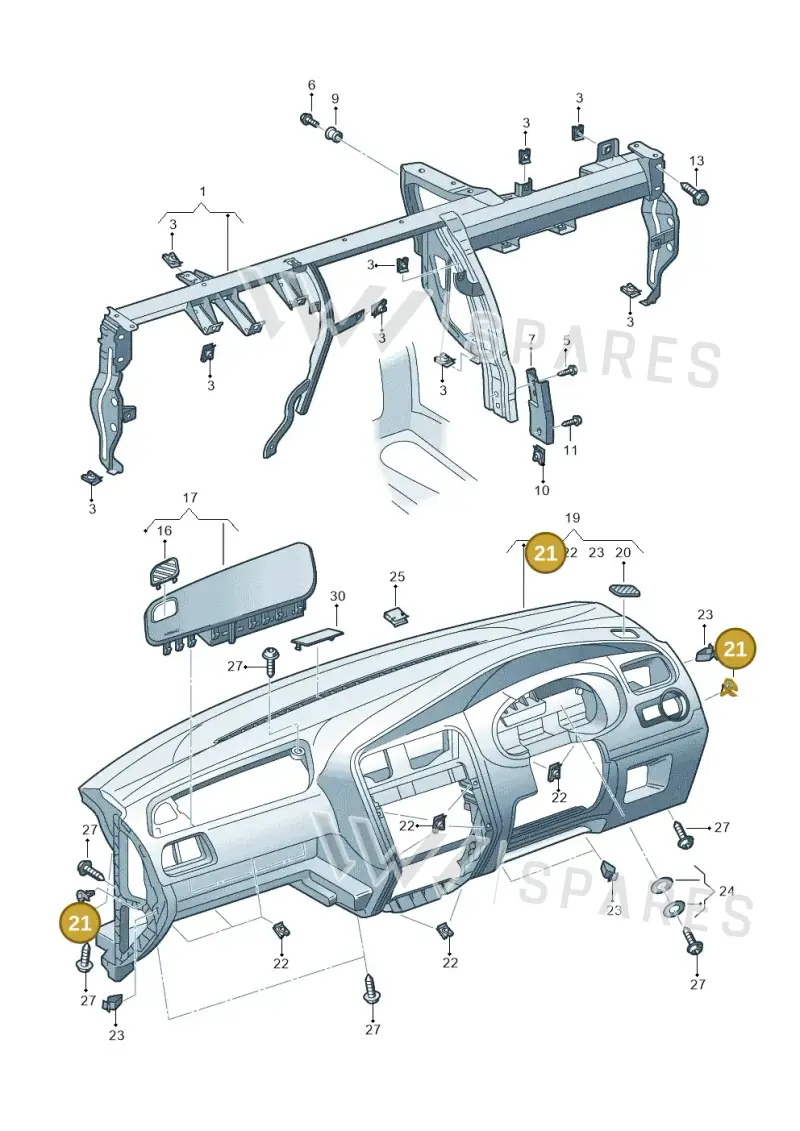 070103733 — Volkswagen Polo (2009-2014) diagram 677857000, position 21