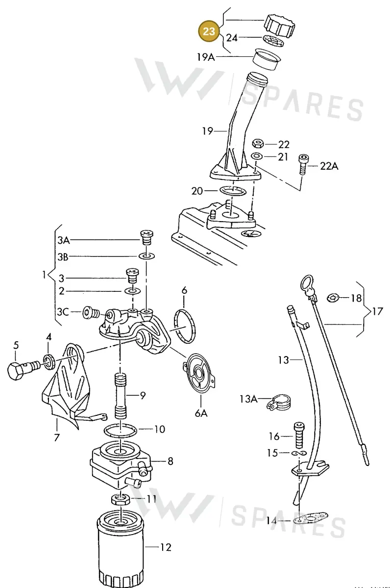 070115311 — Volkswagen TRANSPORTER SYNCRO (1996-2003) diagram 117115600, position 23