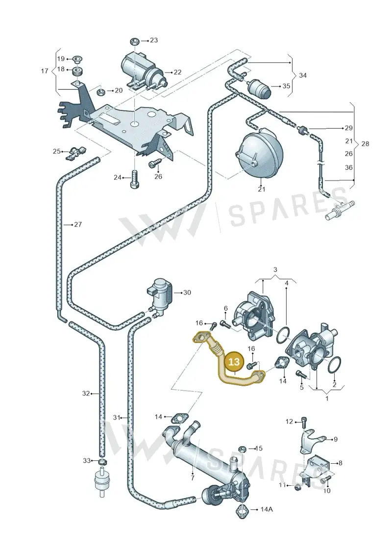 070131521AA — Volkswagen Transp. caravelle (2008-2009) diagram 630131900, position 13